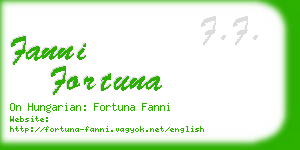 fanni fortuna business card